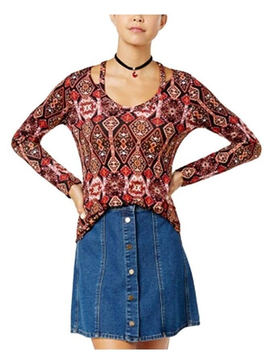 Ultra Flirt Tops - Ultra Flirt Womens Floral Print Cold Shoulder Pullover Top Size M